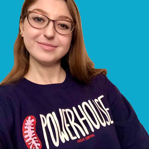 Mitochondria Powerhouse navy blue crewneck NEW - Picture 4 of 5